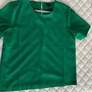 Ann Taylor Emerald Green Short Sleeve Crewneck Blouse